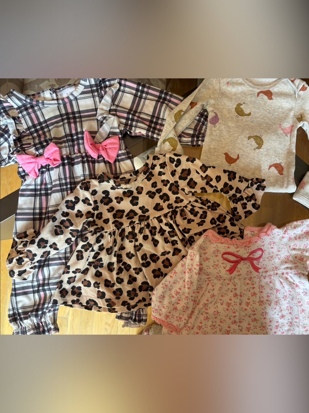 Fall girls lot of 4 size 0-3 months- plaid, leopard and more!